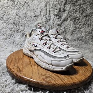 Fila Ray Womens Size 8 Retro Y2K Reflective White Chunky Casual Low Lace Shoes